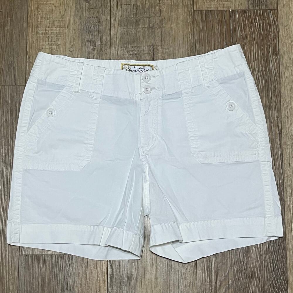 Aventura Women's Organic Cotton White Shorts Size 12 Nature Outdoors Classic EUC